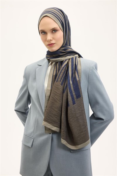 Urban Hours Orya Lacivert Mayda Şal 190x70