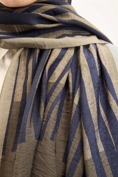 Urban Hours Orya Lacivert Mayda Şal 190x70