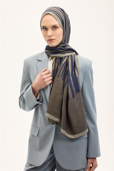 Urban Hours Orya Lacivert Mayda Şal 190x70