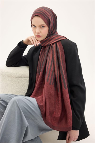 Urban Hours Orya Bordo Mayda Şal 190x70
