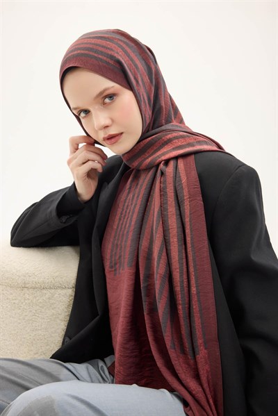 Urban Hours Orya Bordo Mayda Şal 190x70