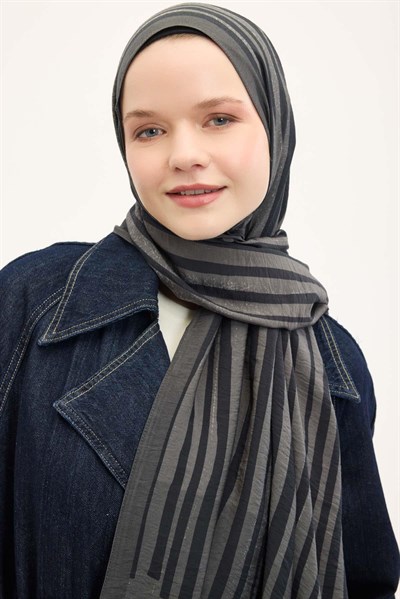 Urban Hours Orya Koyu Gri Mayda Şal 190x70