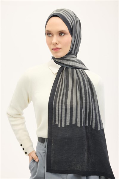 Urban Hours Orya Siyah Mayda Şal 190x70