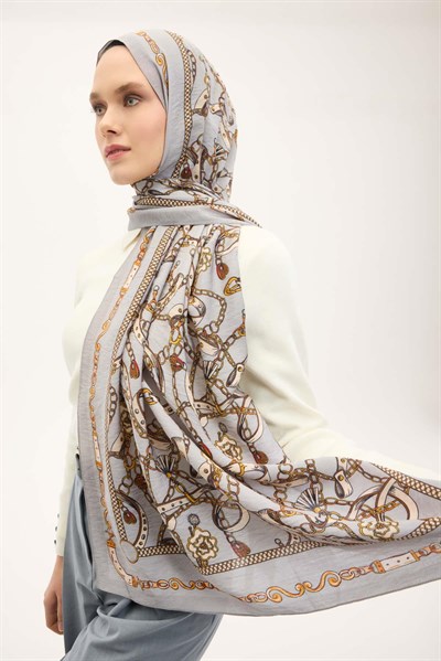 Urban Hours Liora Gümüş Mayda Şal 190x70