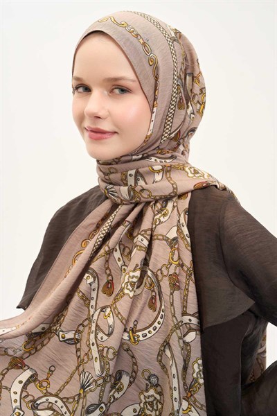 Urban Hours Liora Sütlü Kahve Mayda Şal 190x70