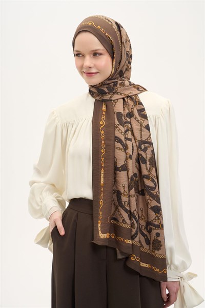 Urban Hours Liora Acı Kahve Mayda Şal 190x70