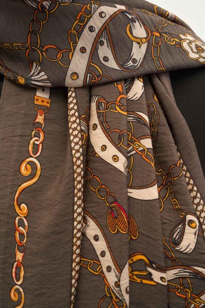 Urban Hours Liora Kahve Siyah Mayda Şal 190x70