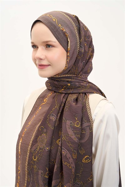 Urban Hours Liora Çikolata Kahve Mayda Şal 190x70