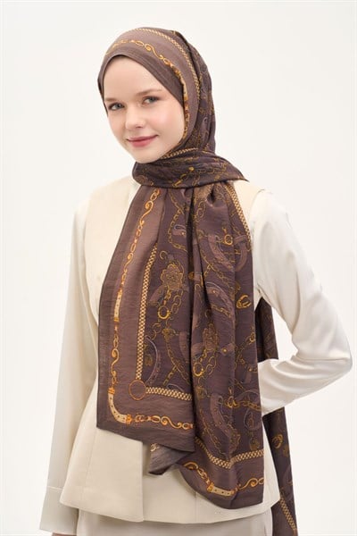 Urban Hours Liora Çikolata Kahve Mayda Şal 190x70
