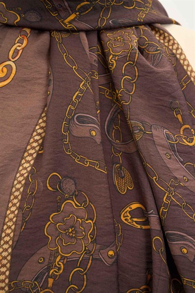 Urban Hours Liora Çikolata Kahve Mayda Şal 190x70