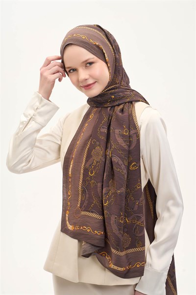 Urban Hours Liora Çikolata Kahve Mayda Şal 190x70