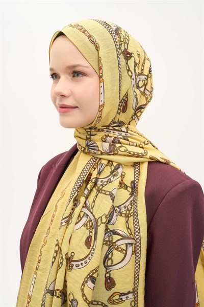 Urban Hours Liora Pastel Sarı Mayda Şal 190x70