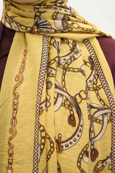 Urban Hours Liora Pastel Sarı Mayda Şal 190x70