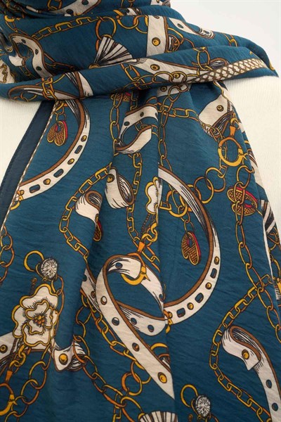 Urban Hours Liora Petrol Mavisi Mayda Şal 190x70