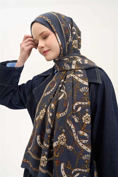 Urban Hours Liora Lacivert Mayda Şal 190x70