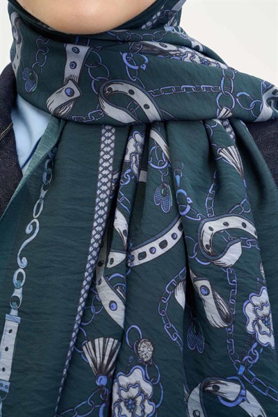 Urban Hours Liora Petrol Yeşili Mayda Şal 190x70