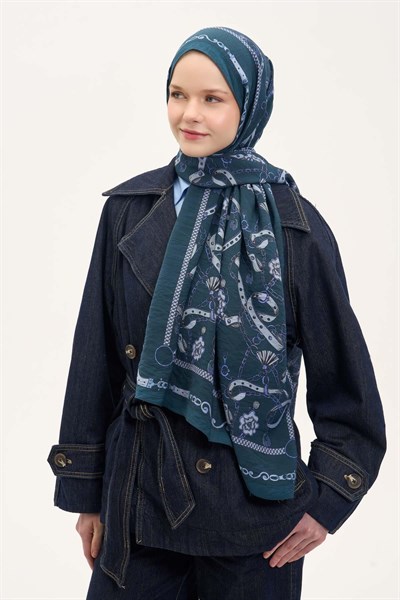 Urban Hours Liora Petrol Yeşili Mayda Şal 190x70