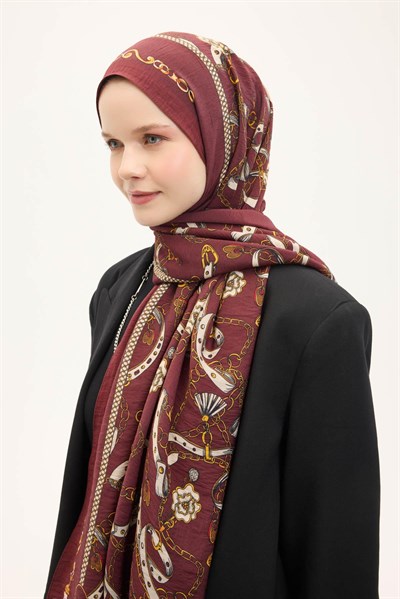 Urban Hours Liora Kiremit Kırmızı Mayda Şal 190x70