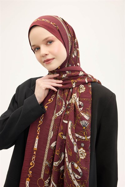 Urban Hours Liora Kiremit Kırmızı Mayda Şal 190x70