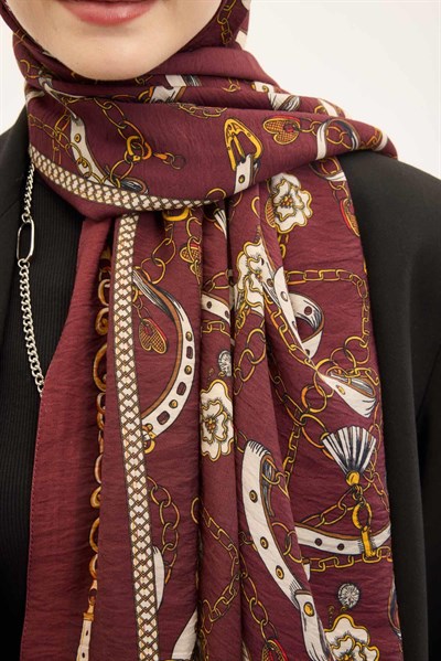 Urban Hours Liora Kiremit Kırmızı Mayda Şal 190x70