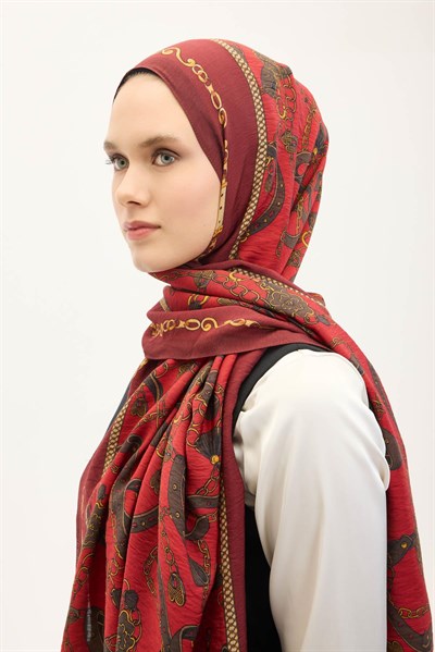 Urban Hours Liora Koyu Kırmızı Mayda Şal 190x70