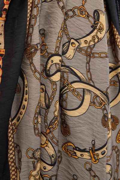 Urban Hours Liora Siyah Gri Mayda Şal 190x70