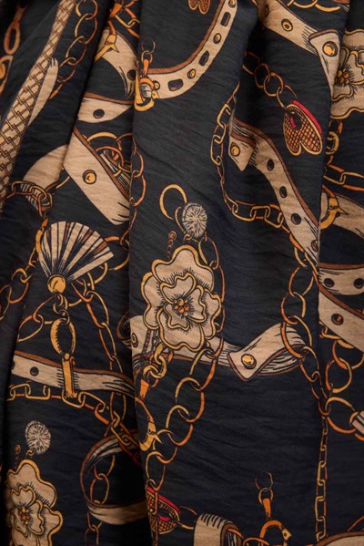 Urban Hours Liora Dumanlı Siyah Mayda Şal 190x70