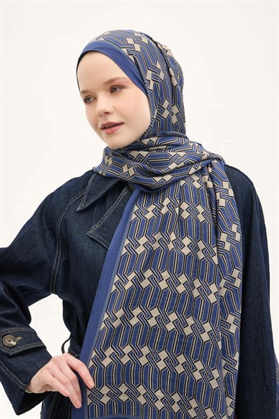 Urban Hours Lumera Mavi Mayda Şal 190x70