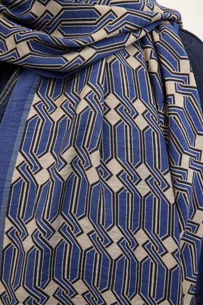 Urban Hours Lumera Mavi Mayda Şal 190x70