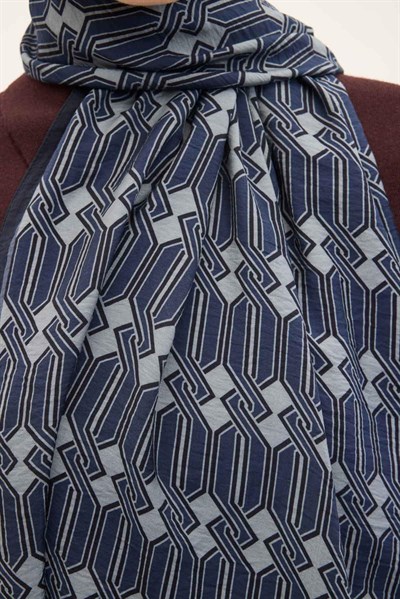 Urban Hours Lumera Gece Mavi Mayda Şal 190x70