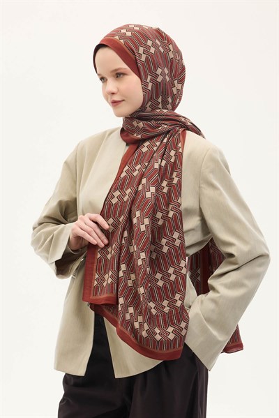 Urban Hours Lumera Kiremit Kırmızı Mayda Şal 190x70