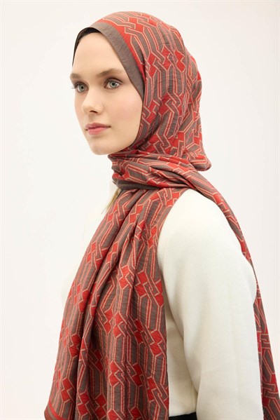 Urban Hours Lumera Turuncu Kırmızı Mayda Şal 190x70