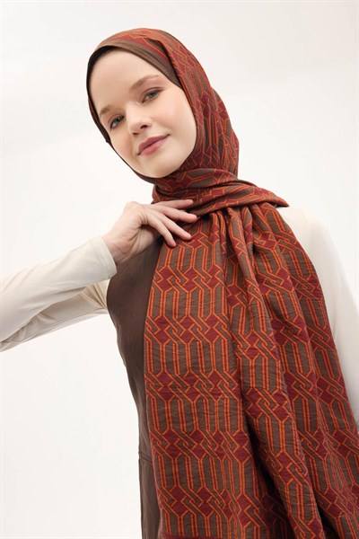 Urban Hours Lumera Çikolata Kahve Mayda Şal 190x70