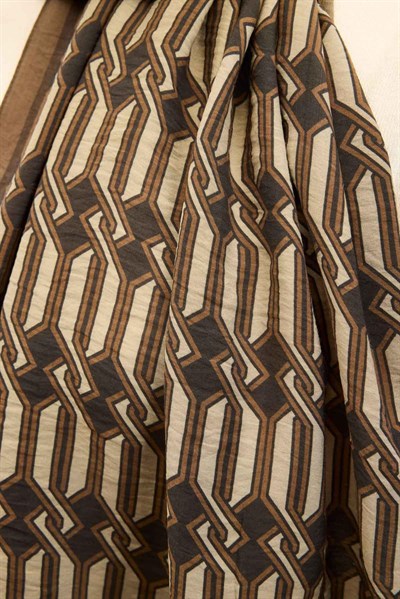 Urban Hours Lumera Yeşil Kahve Mayda Şal 190x70