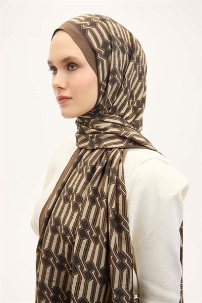 Urban Hours Lumera Yeşil Kahve Mayda Şal 190x70