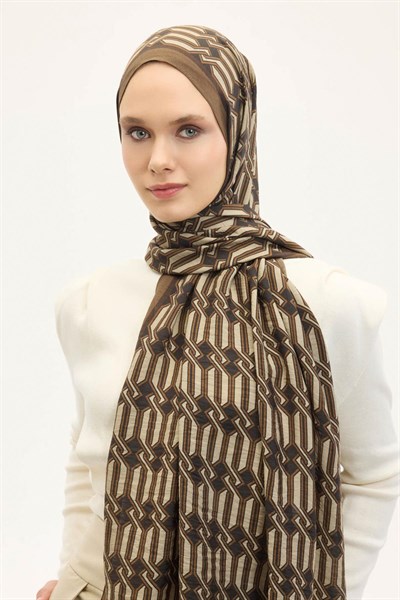 Urban Hours Lumera Yeşil Kahve Mayda Şal 190x70