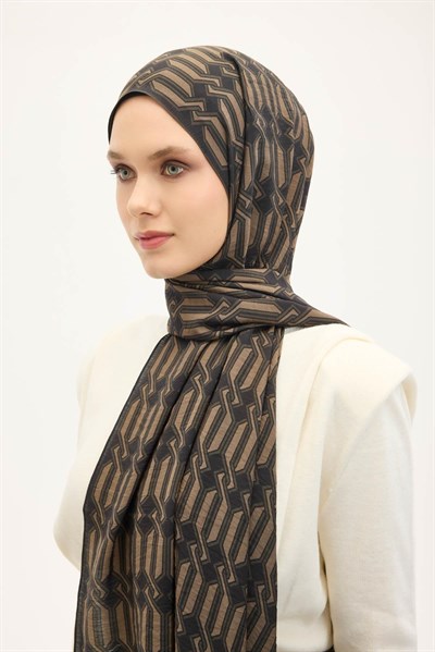 Urban Hours Lumera Koyu Kahverengi Mayda Şal 190x70