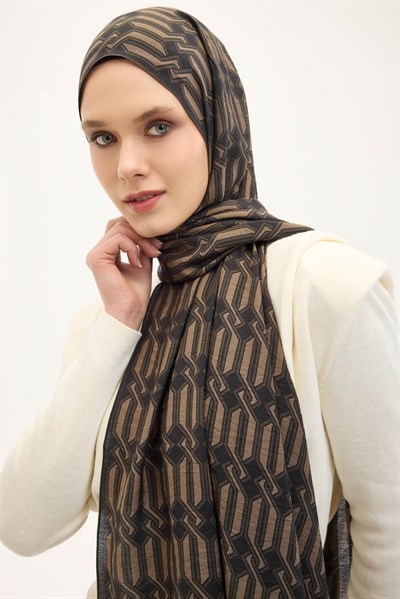 Urban Hours Lumera Koyu Kahverengi Mayda Şal 190x70