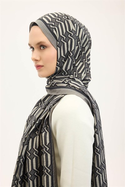 Urban Hours Lumera Koyu Gri Mayda Şal 190x70