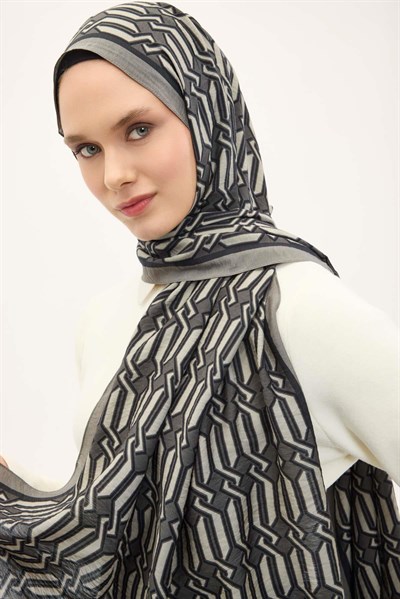 Urban Hours Lumera Koyu Gri Mayda Şal 190x70