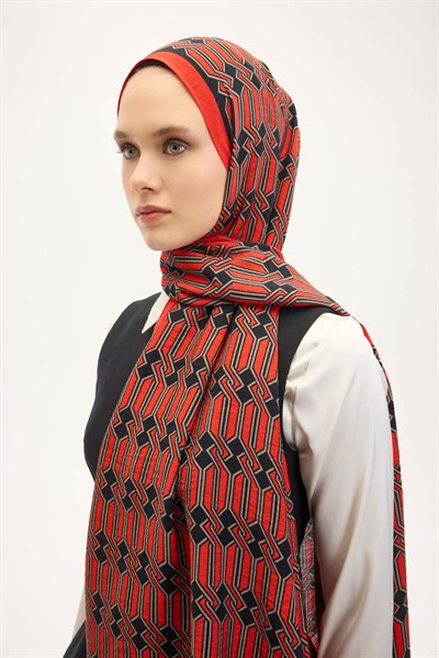 Urban Hours Lumera Canlı Kırmızı Mayda Şal 190x70