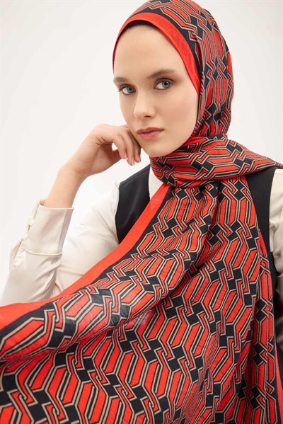 Urban Hours Lumera Canlı Kırmızı Mayda Şal 190x70