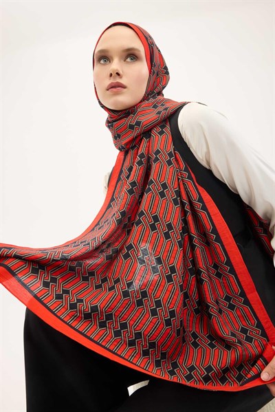 Urban Hours Lumera Canlı Kırmızı Mayda Şal 190x70