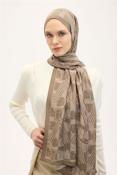 Urban Hours Elvora Sütlü Kahve Mayda Şal 190x70