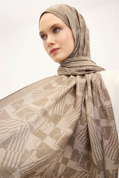 Urban Hours Elvora Sütlü Kahve Mayda Şal 190x70