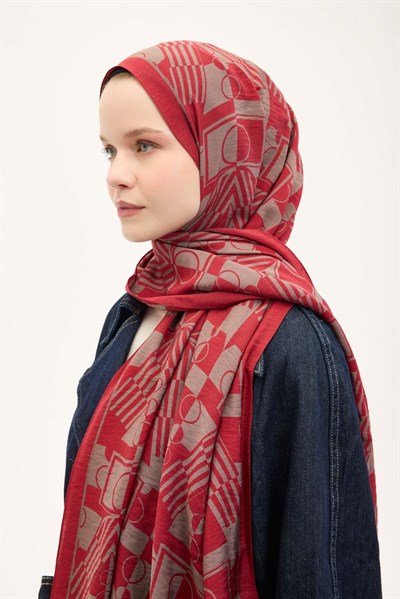 Urban Hours Elvora Kırmızı Mayda Şal 190x70