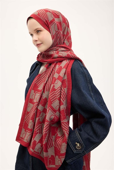 Urban Hours Elvora Kırmızı Mayda Şal 190x70