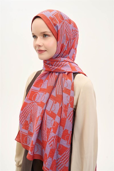 Urban Hours Elvora Koyu Turuncu Mayda Şal 190x70