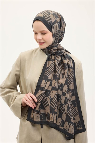 Urban Hours Elvora Koyu Antrasit Mayda Şal 190x70