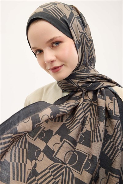 Urban Hours Elvora Koyu Antrasit Mayda Şal 190x70